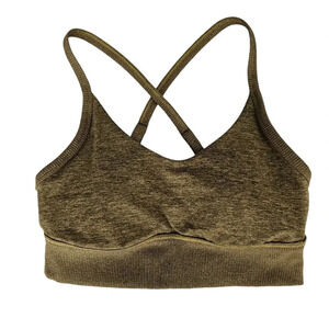 Offline Aerie The Hugger Sports Bra Olive Green Stretch Medium Support